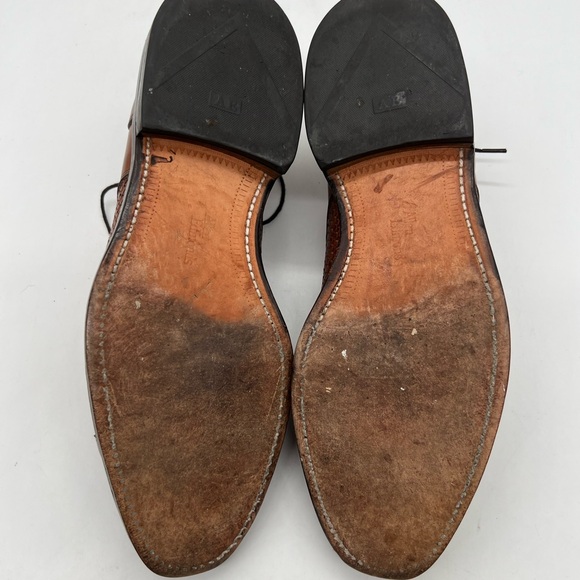 Allen Edmonds Lauderdale Men’s 9C Brown Woven Leather Captoe Oxford Dress Shoes. main image 9